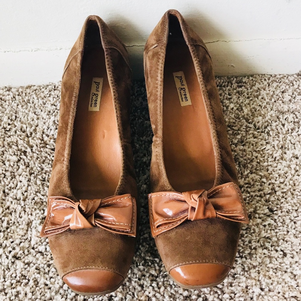 Paul Green Munchen Nola suede heels with Bow sz 9